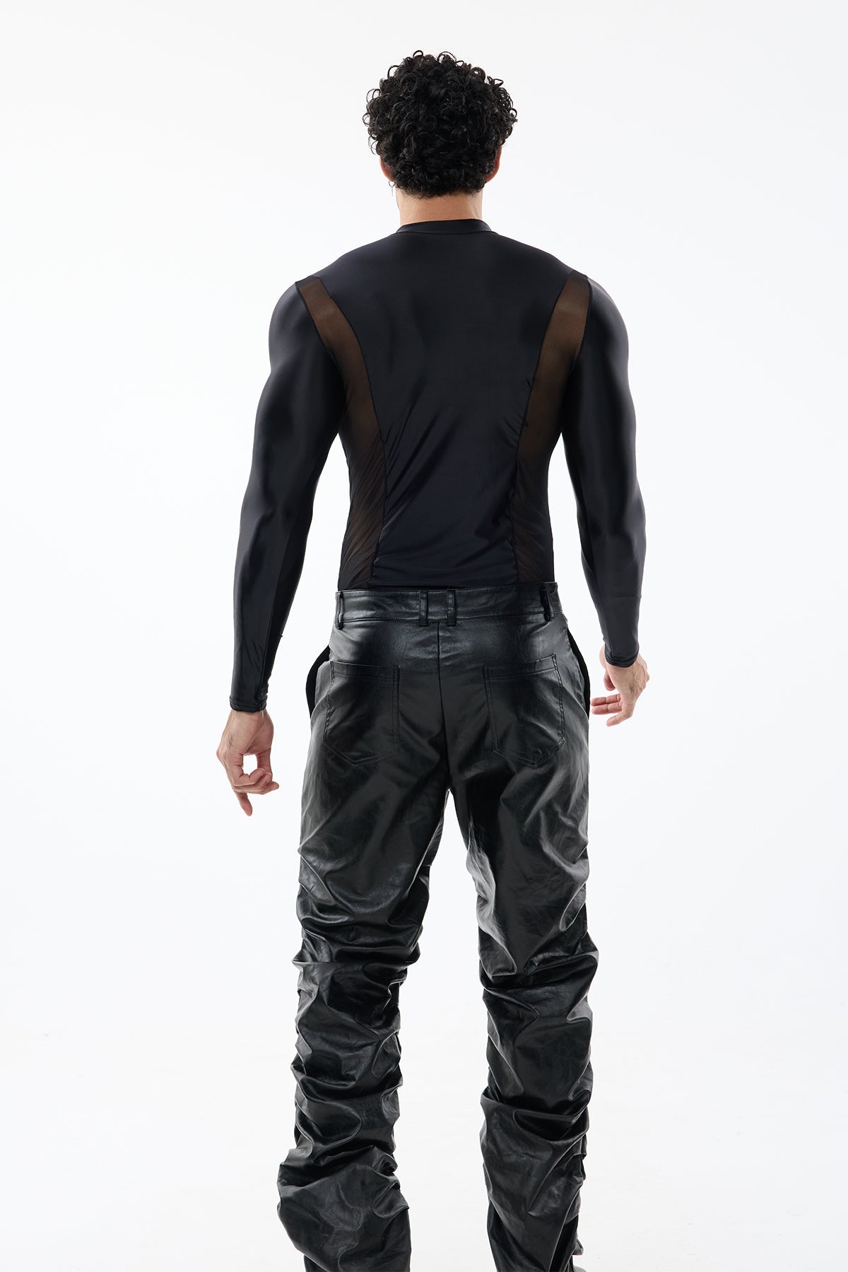 Total Obscure Long Sleeve Mesh Top Black