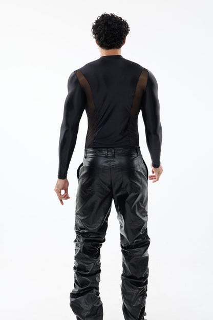 Total Obscure Long Sleeve Mesh Top Black
