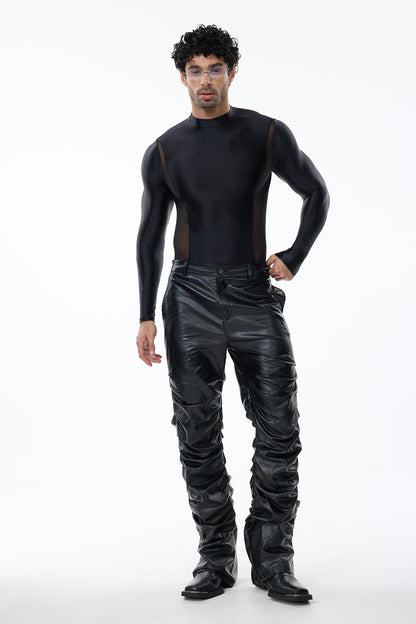 Total Obscure Long Sleeve Mesh Top Black