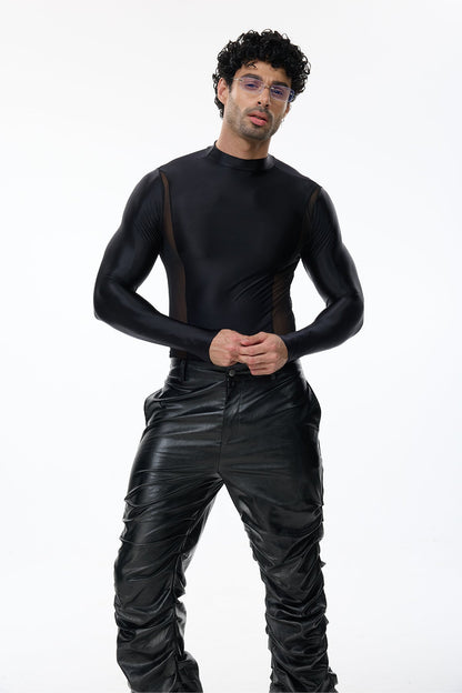 Total Obscure Long Sleeve Mesh Top Black