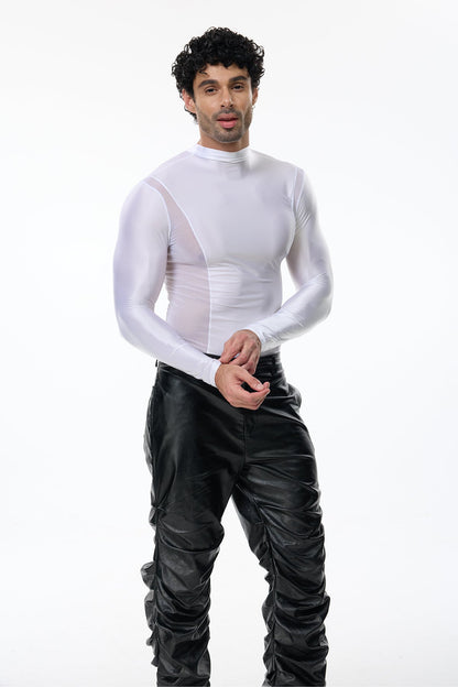 Total Obscure Long Sleeve Mesh Top White