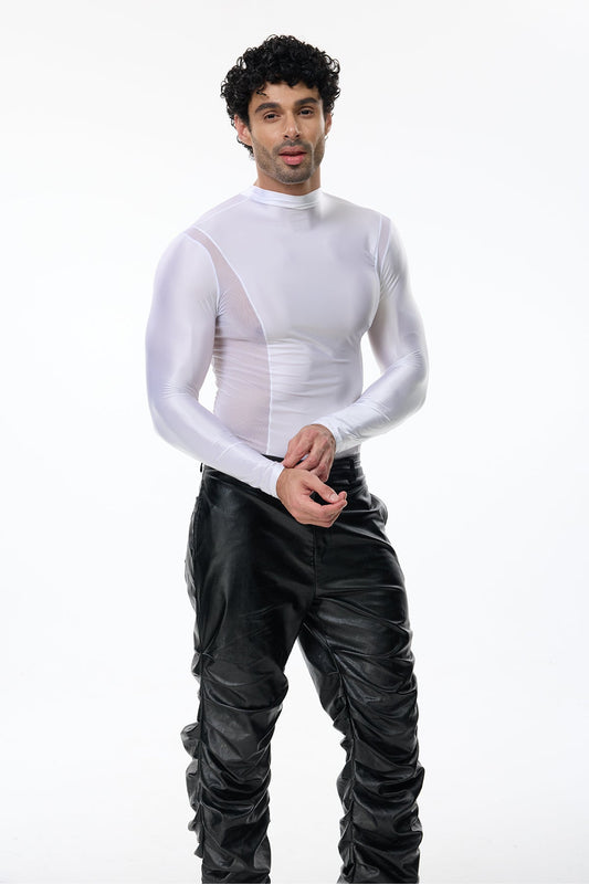 Total Obscure Long Sleeve Mesh Top White