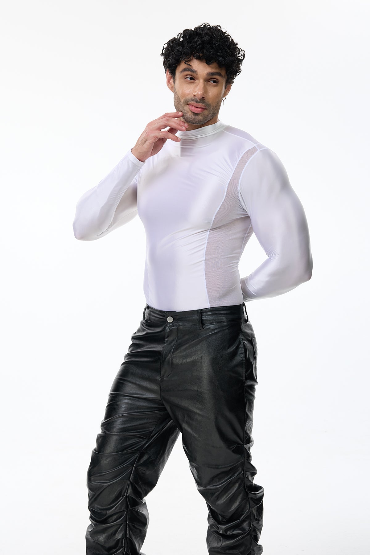 Total Obscure Long Sleeve Mesh Top White