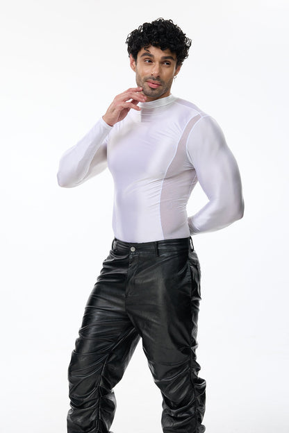 Total Obscure Long Sleeve Mesh Top White