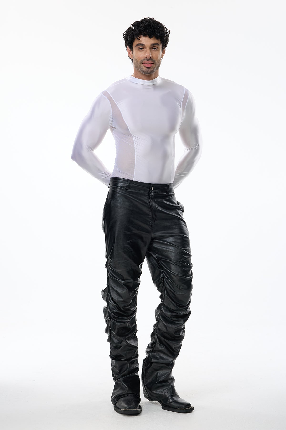 Total Obscure Long Sleeve Mesh Top White