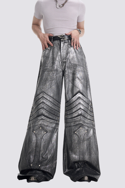 True Abrasion Deconstructed Wide Leg Jeans
