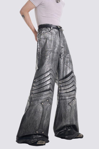 True Abrasion Deconstructed Wide Leg Jeans