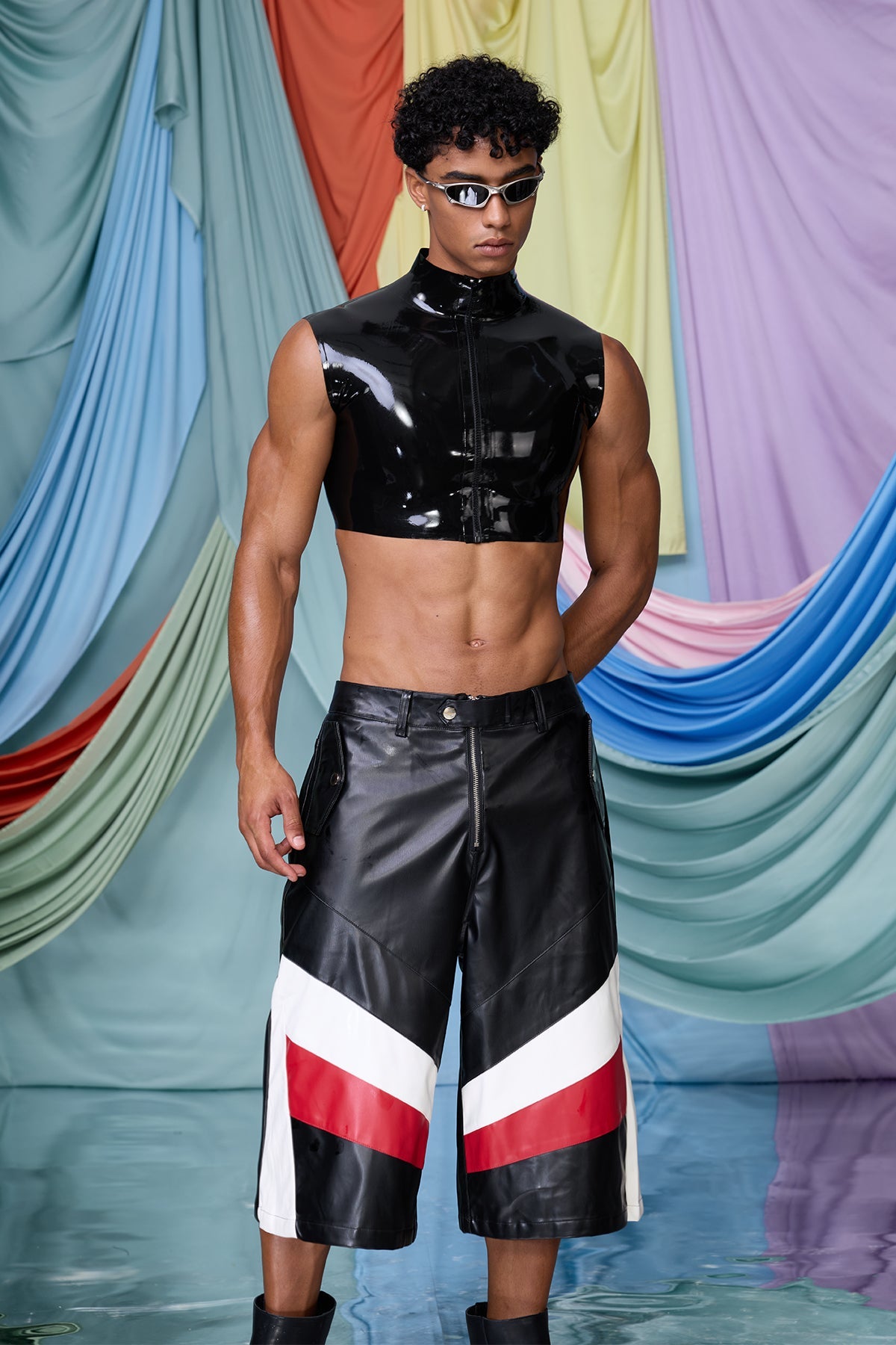 True Coil Latex Crop Top