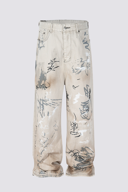 Tunnel Code Graffiti Straight Jeans