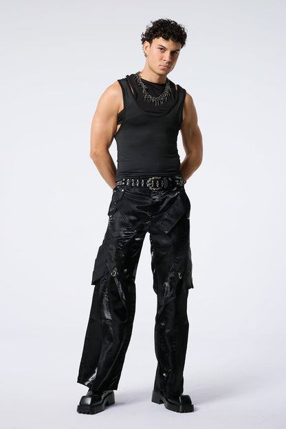 Tunnel Fade Sleeveless Top Set Black