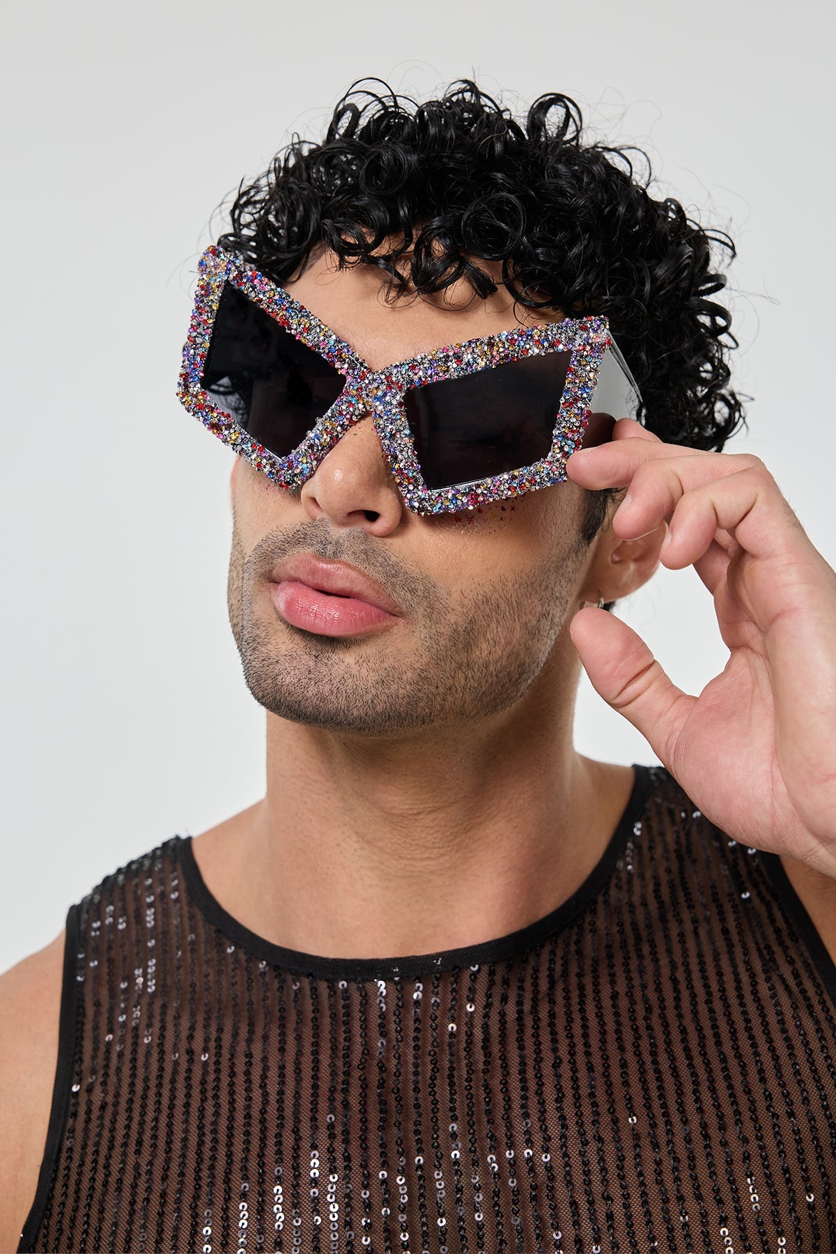 Twilight Lens Rhinestone Sunglasses Black