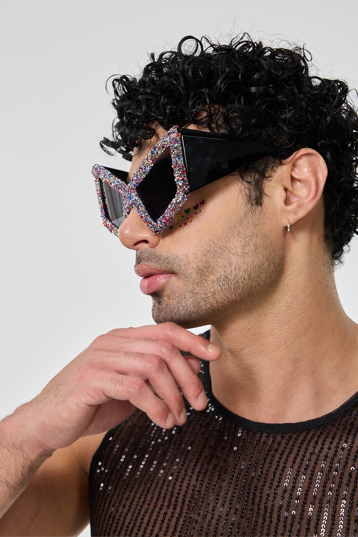 Twilight Lens Rhinestone Sunglasses Black