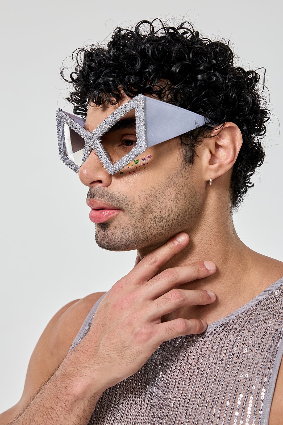 Twilight Lens Rhinestone Sunglasses Silver