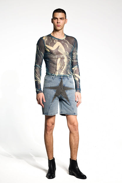 Twin Shade Abstract Mesh Top