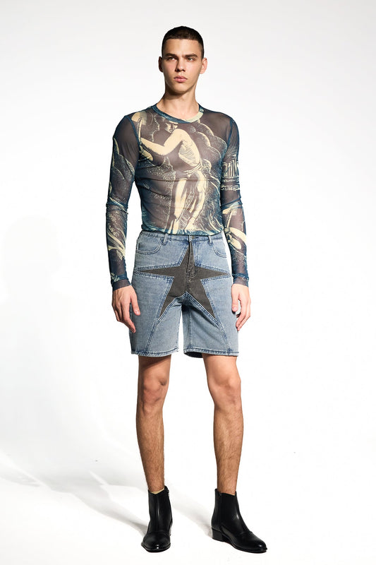 Twin Shade Abstract Mesh Top