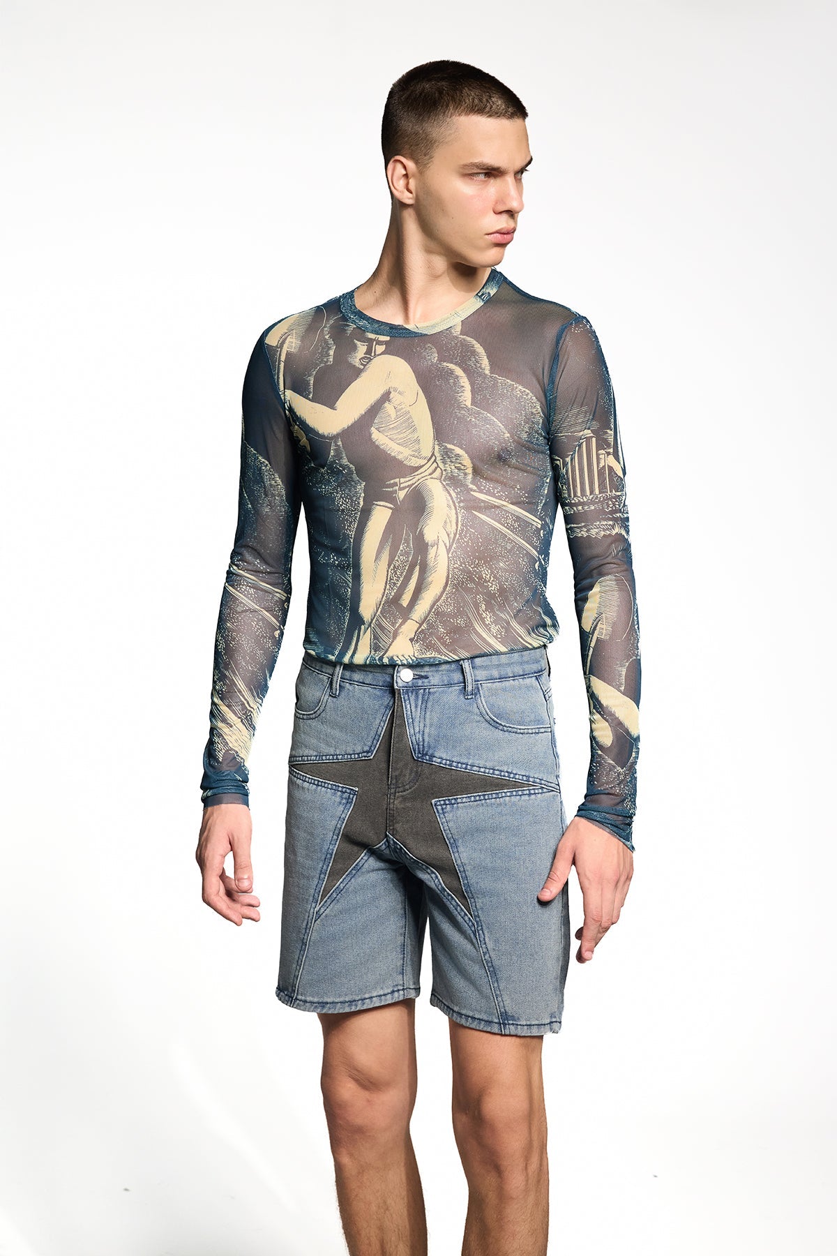 Twin Shade Abstract Mesh Top