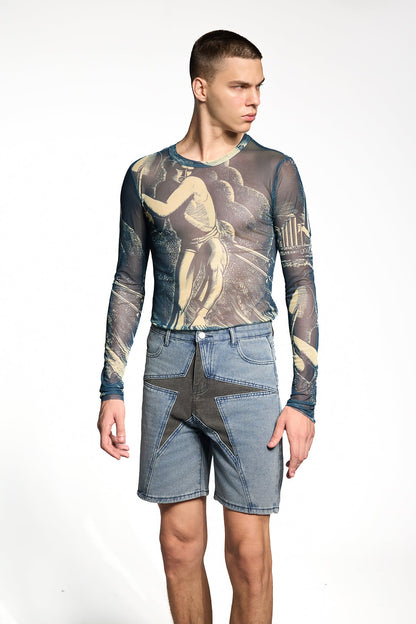 Twin Shade Abstract Mesh Top