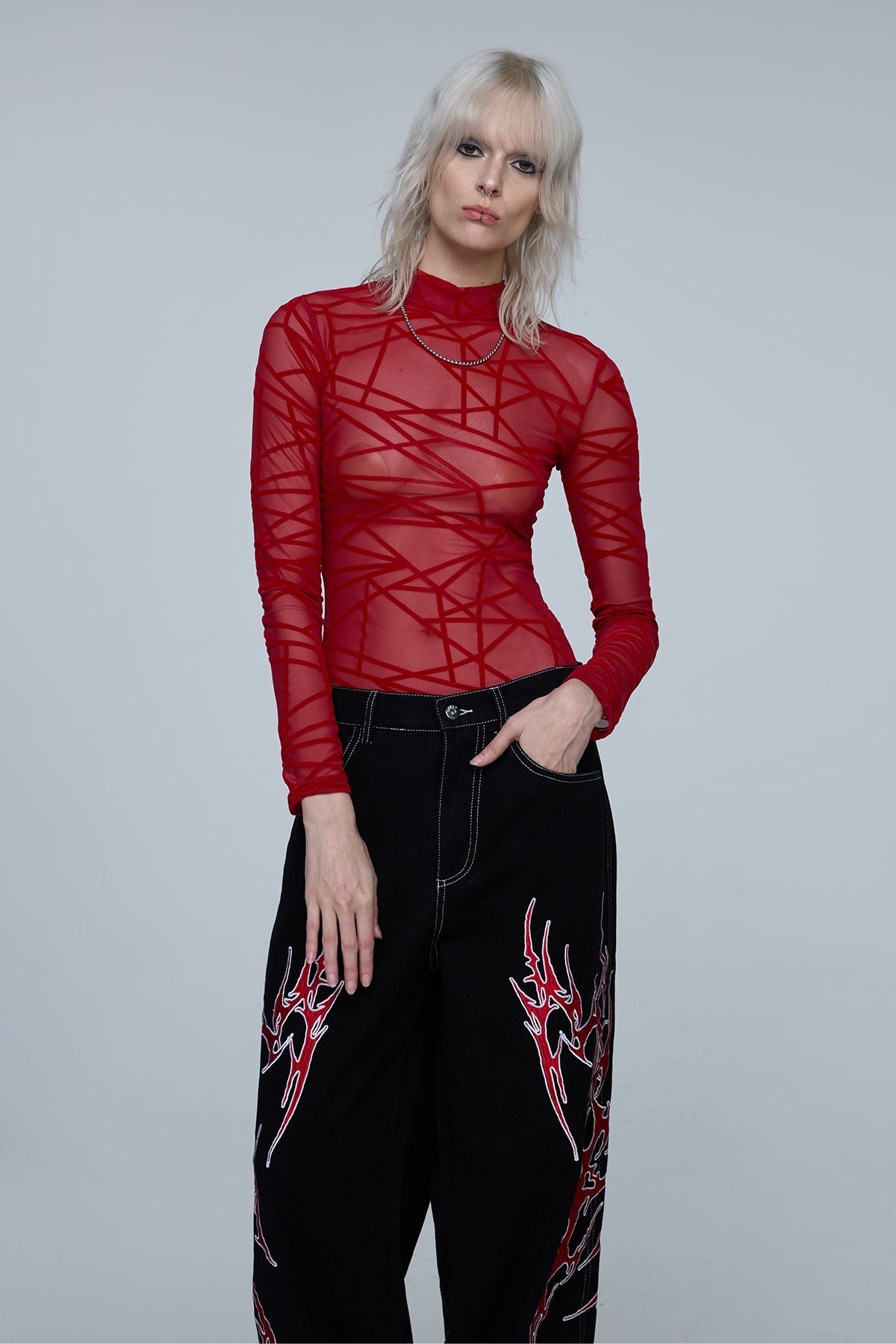 Unified Touch Long Sleeve Mesh Bodysuit