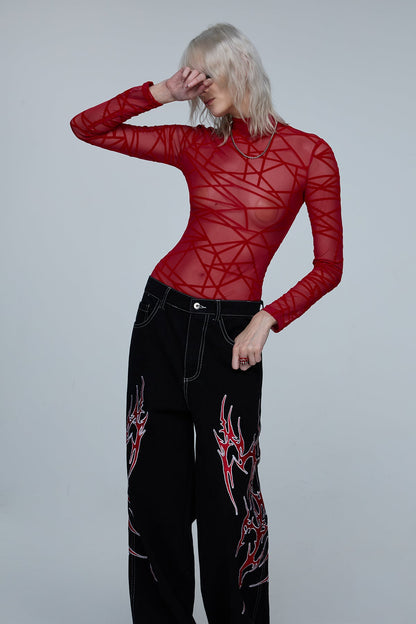 Unified Touch Long Sleeve Mesh Bodysuit