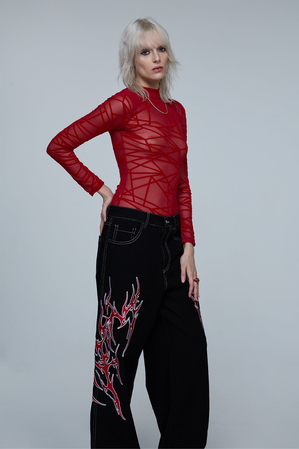 Unified Touch Long Sleeve Mesh Bodysuit