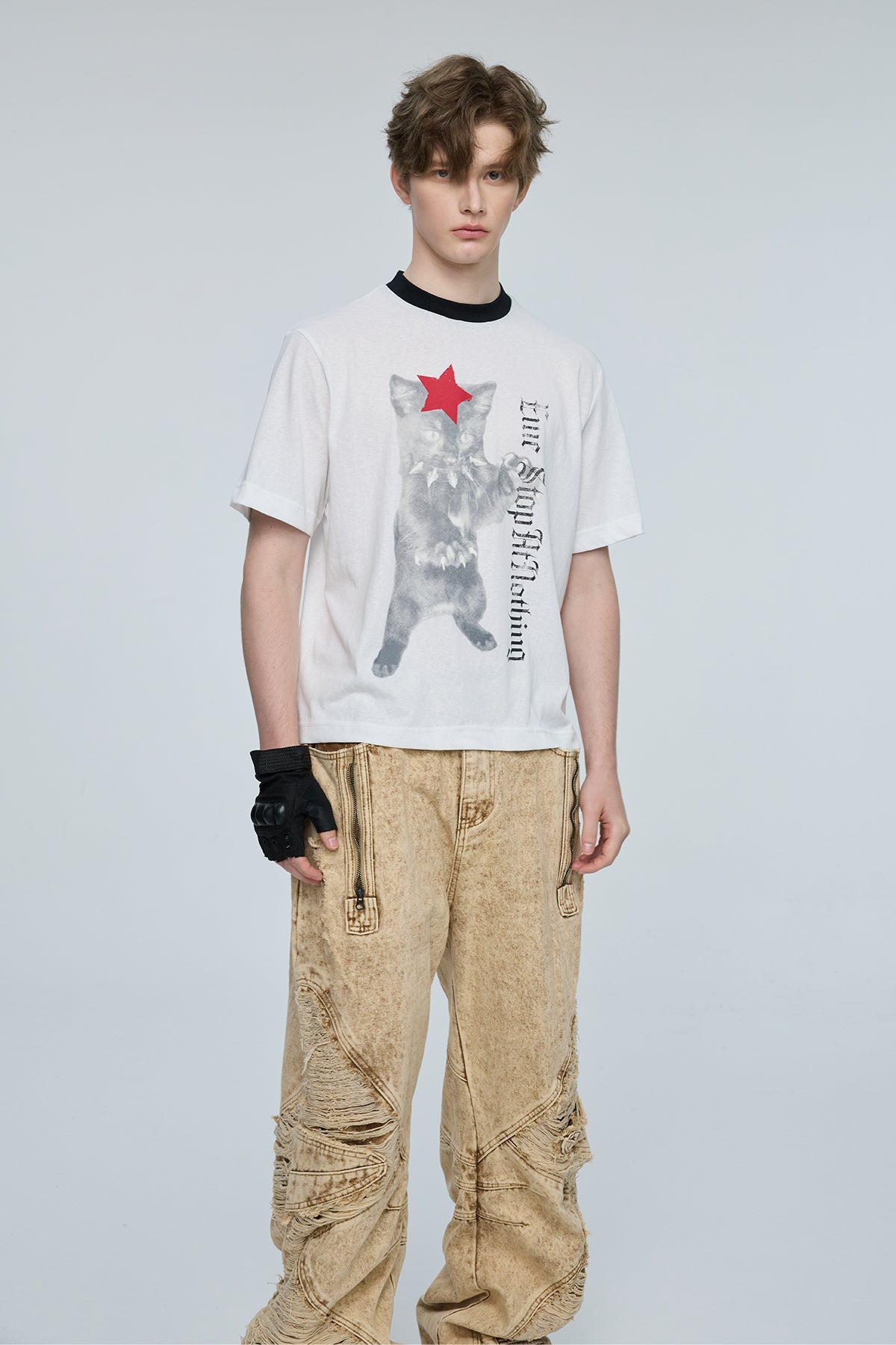 Unity Glide Cat Print T-Shirt
