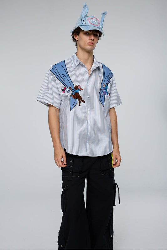 Unity Glow Embroidery Stripe Shirt
