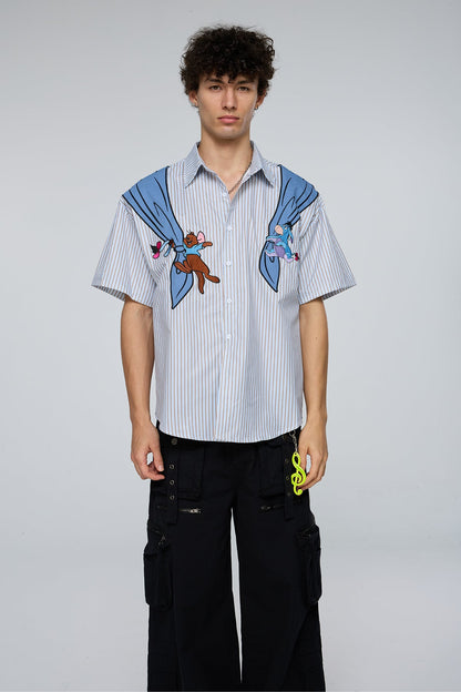 Unity Glow Embroidery Stripe Shirt