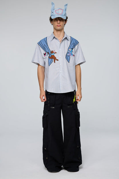 Unity Glow Embroidery Stripe Shirt