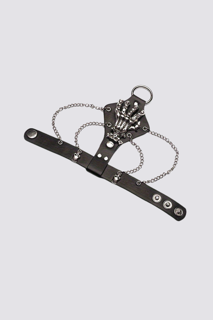 Unruled Form Punk Skeleton Bracelet