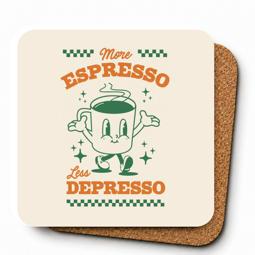 Cheeky Coasters | More Espresso, Less Depresso