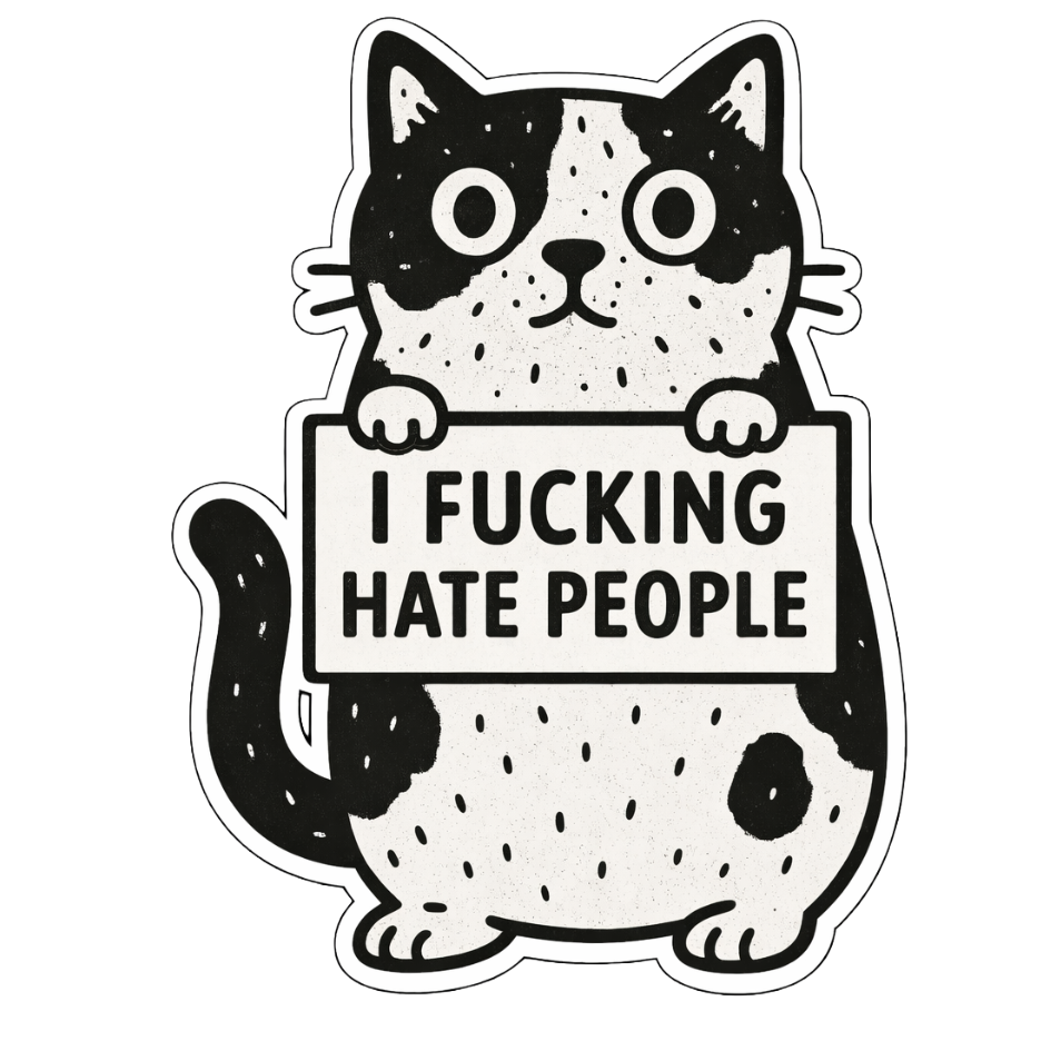 I Fucking Hate People (Cat) | Sassy Sticker