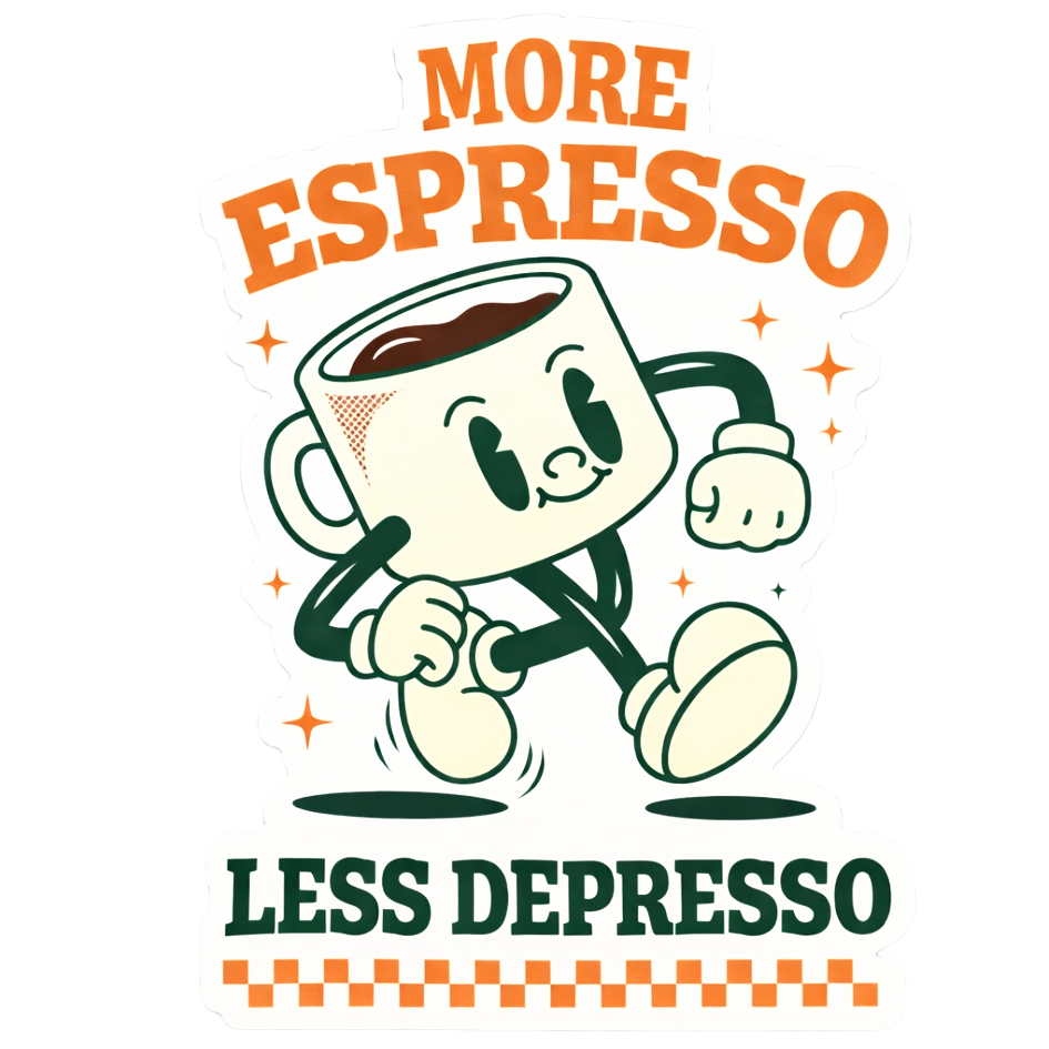 More Espresso Less Depresso | Sassy Sticker