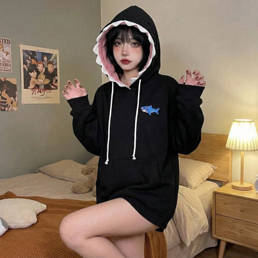 Shark Print Hoodie