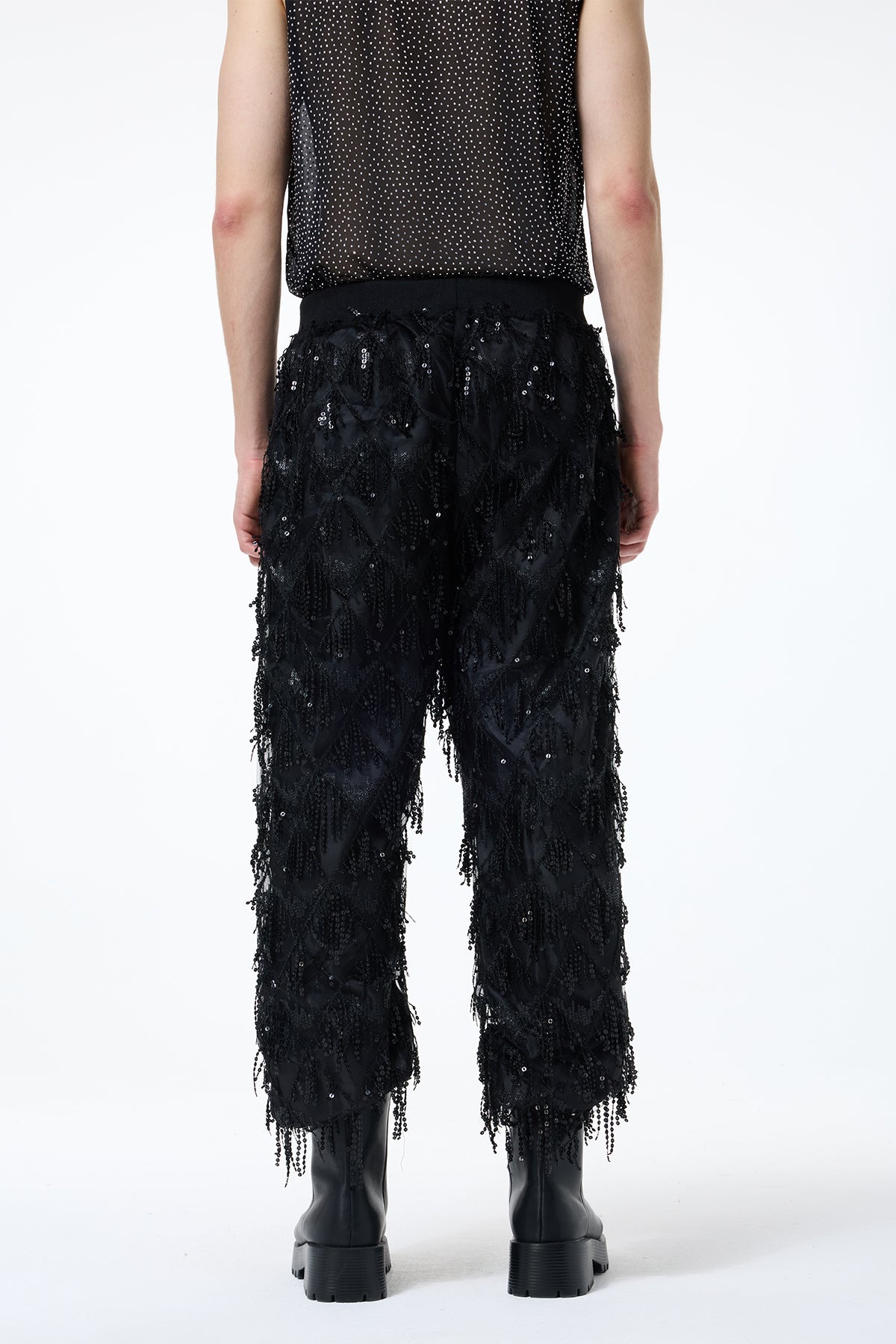 Urban Comfort Sequin Fringe Straight Pants
