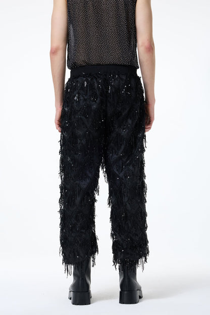 Urban Comfort Sequin Fringe Straight Pants