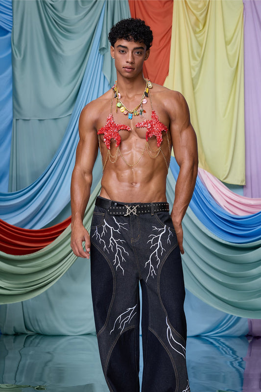 Urban Glitz Sequin Chest Harness