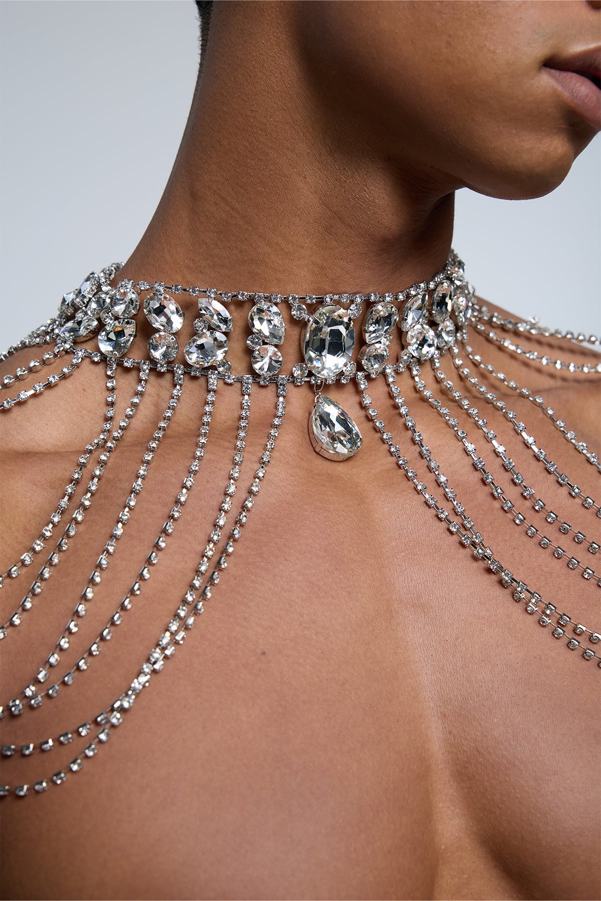 Urban Opal Crystal Fringe Shoulder Chain