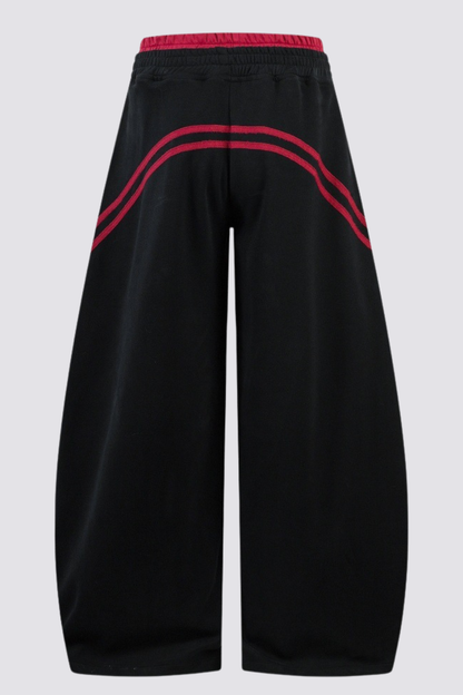 Urban Patina Stripe Barrel Pants In Black