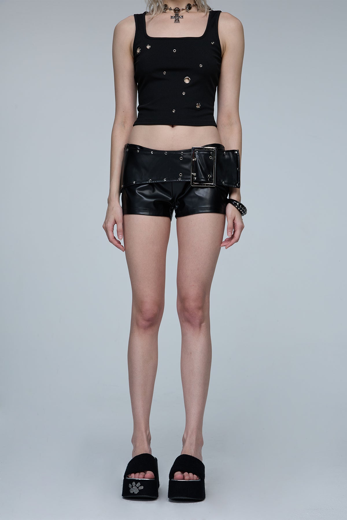 Urban Pelt Eyelet Leather Shorts