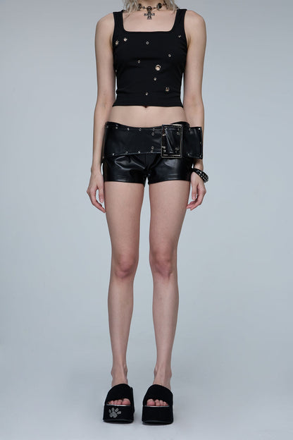 Urban Pelt Eyelet Leather Shorts
