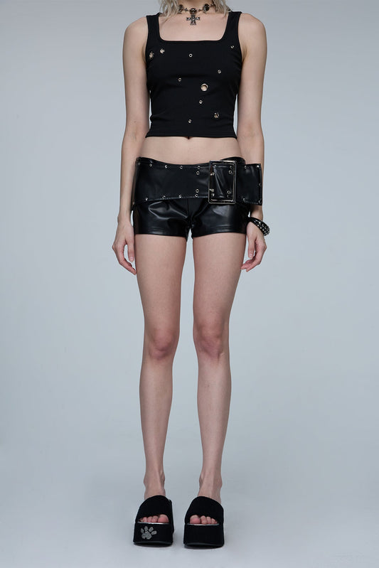 Urban Pelt Eyelet Leather Shorts