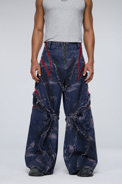 Urban Rift Deconstructed Barrel Jeans