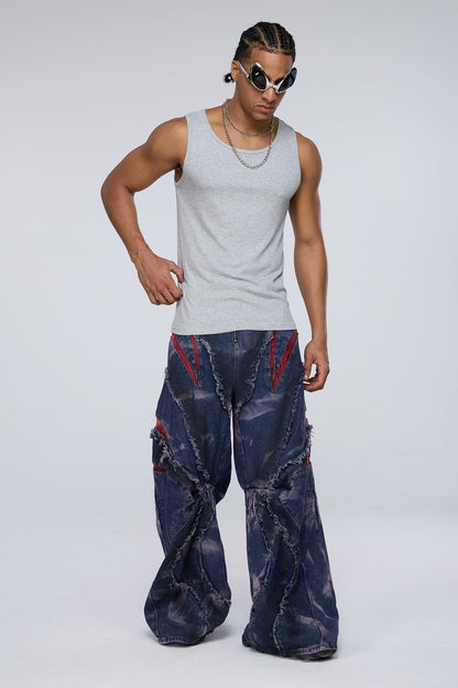 Urban Rift Deconstructed Barrel Jeans
