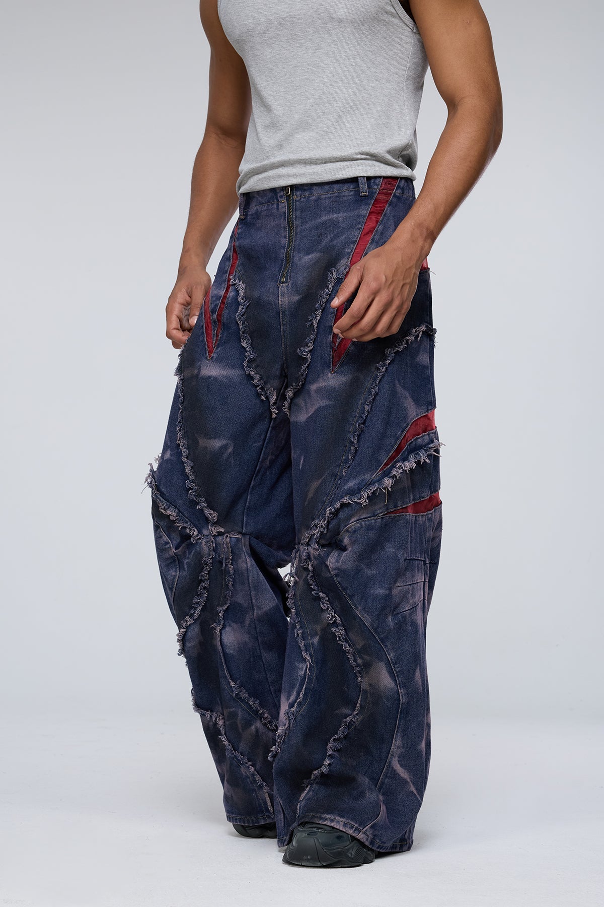 Urban Rift Deconstructed Barrel Jeans