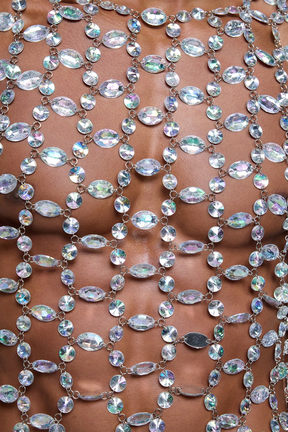 Urban Steel Crystal Body Chain Top