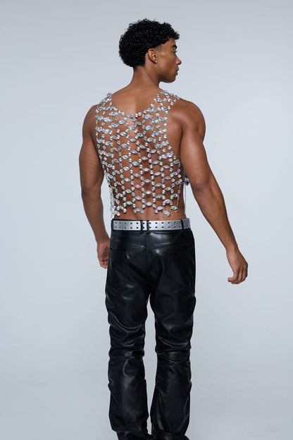 Urban Steel Crystal Body Chain Top