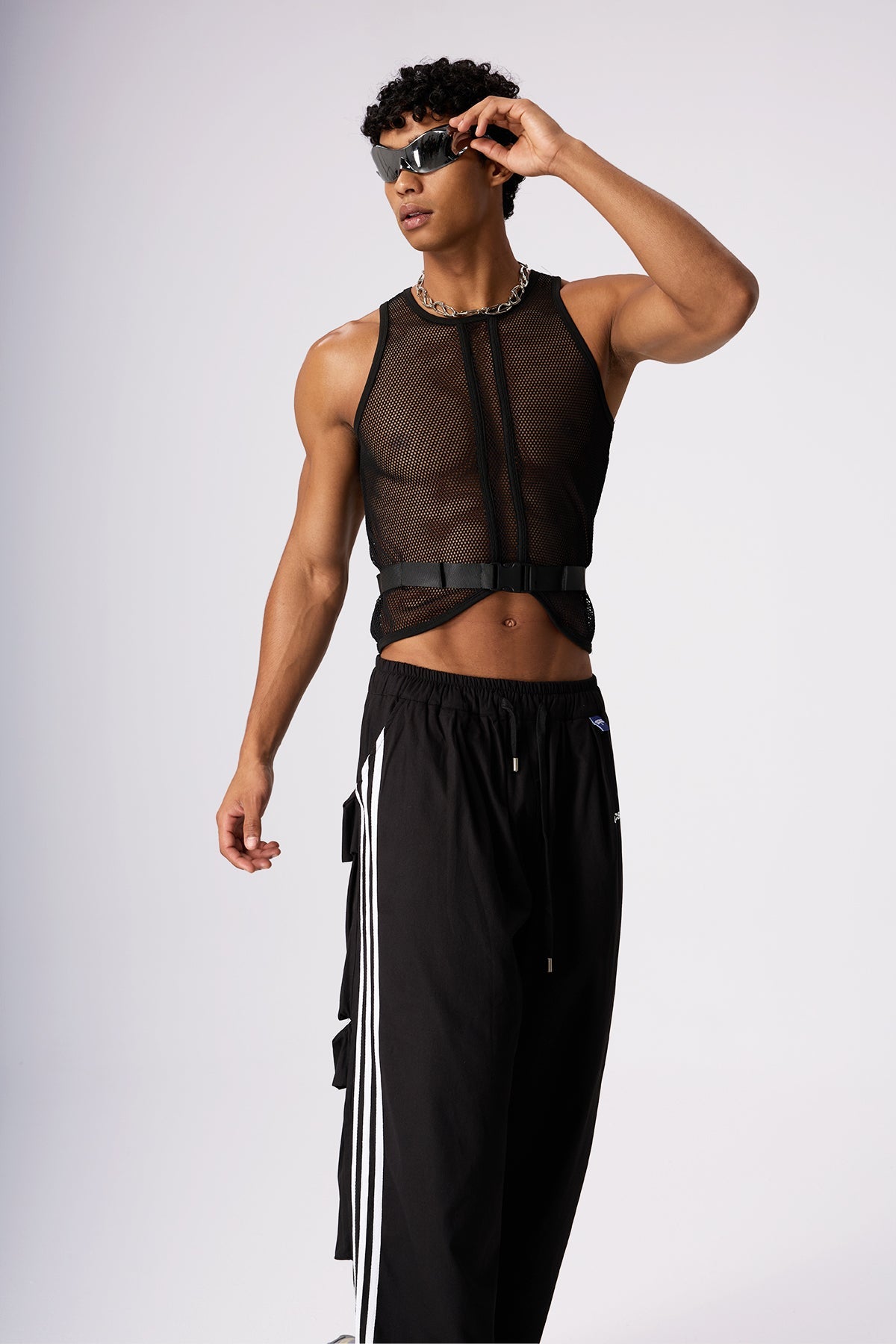 Vapor Stitch Fishnet Crop Top