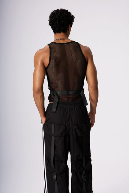 Vapor Stitch Fishnet Crop Top