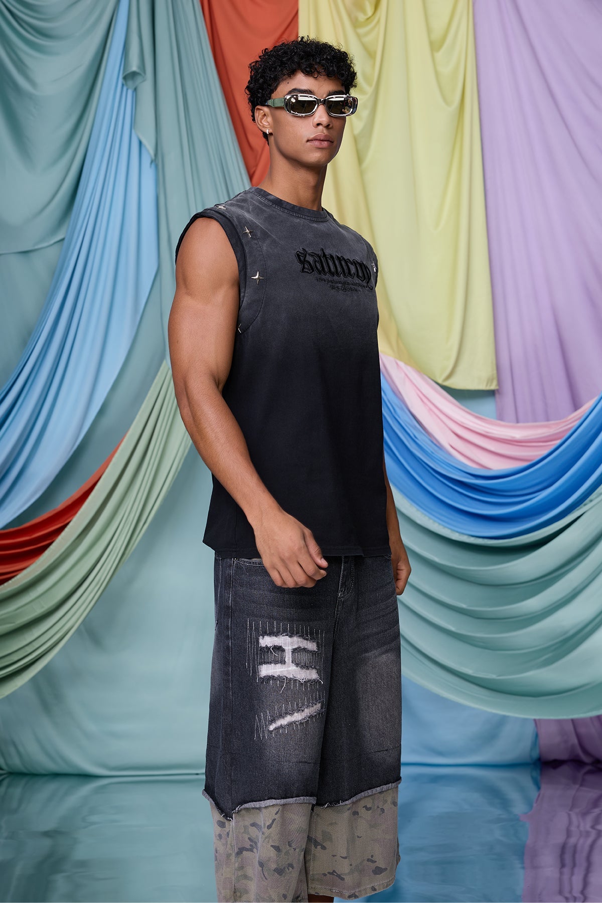 Vector Noir Embroidered Sleeveless Top