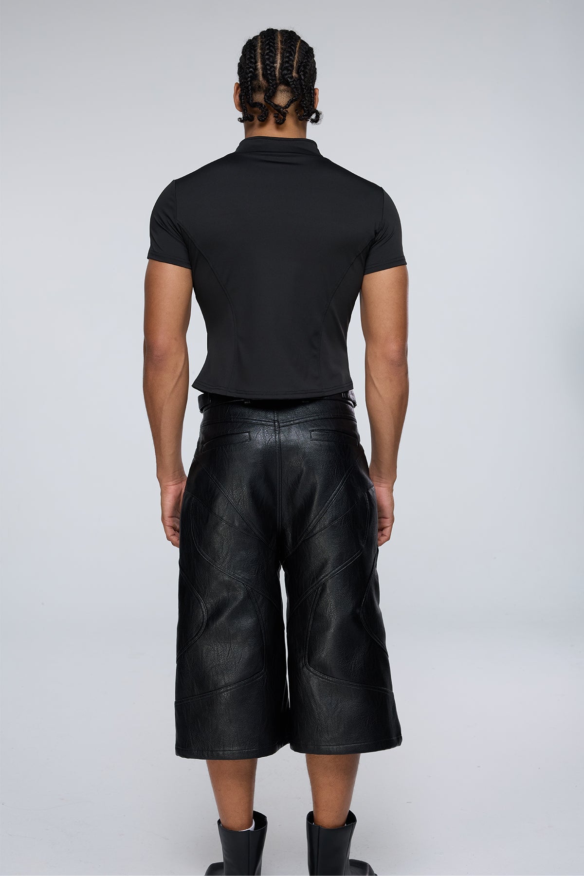 Vector Tier Zipper Short Sleeve Top Black